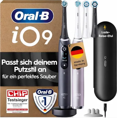 Produktbild von Oral-B iO Elektrische Zahnbürste mit Rundbürstenkopf mit Zusatzbürsten, KI-generiertes Bild