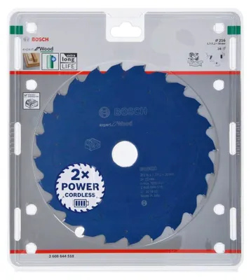 Zdjęcie produktu dla Akumulatorowa piła tarczowa Bosch Expert Wood, 216 x 1,7/1,2 x 30, 24 zęby 2608644518