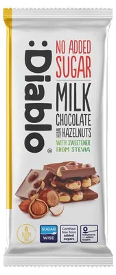 Image de Chocolat au Boisson aux noisettes Diablo (sans sucre ajouté, avec de la stévia), 75 g