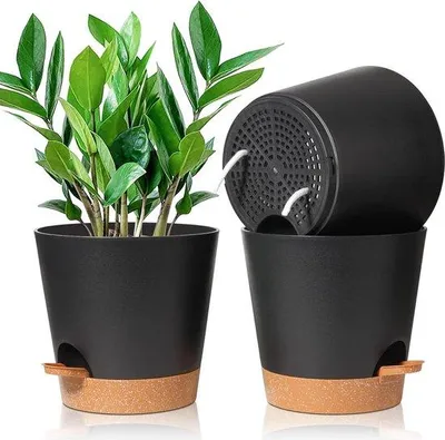 Obrázek produktu pro Sada 3 plastových květináčů, kulaté, Ø 8 cm, pro vnitřní i venkovní použití