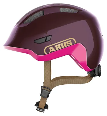 Produktbild von ABUS Kinderhelm Smiley 3.0 ACE LED - Fahrradhelm mit Licht - tiefe Passform & Platz für einen Zopf - für Mädchen und Jungs - Violett Glänzend, Größe M (50-55 cm)