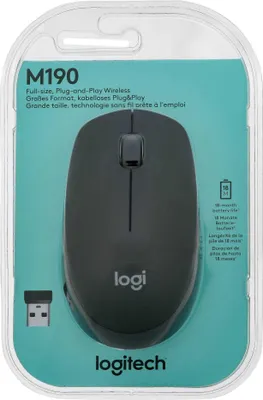 Zdjęcie produktu dla Mysz bezprzewodowa Logitech M190 czarna, antracytowa