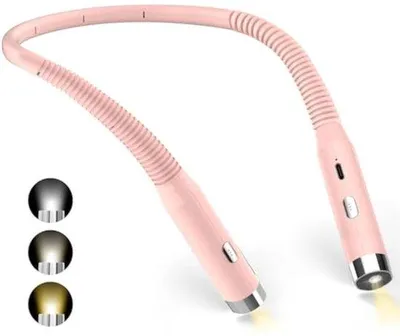 Immagine prodotto di Lampada da lettura a LED, ricaricabile tramite USB, con 3 livelli di luminosità regolabili, ideale per viaggi, da usare a letto, adatta per leggere, viaggiare, lavorare a maglia, cucire e campeggiare (rosa)