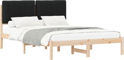 Immagine prodotto di vidaXL Struttura letto con testiera imbottita nera 140 x 200 cm