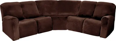Produktbild von Elastischer L Form Ecksofabezug Liegesofabezüge, Liege-Ecksofa-Abdeckung, Couchbezüge für Liege-L-Form-Sofa (Dunkelbraun)