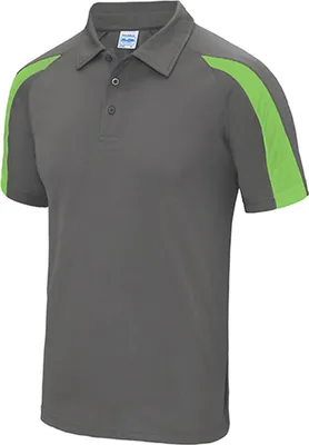 Immagine prodotto di Just Cool JC043 | Poloshirt sportiva Cool a contrasto + WRAP  - Colore: Charcoal (Solid)/Jet Black - Taglia: S