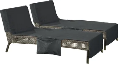 Produktbild von Erwin Müller Liegetuch mit Reißverschlusstaschen 2er-Pack anthrazit 70x200 cm