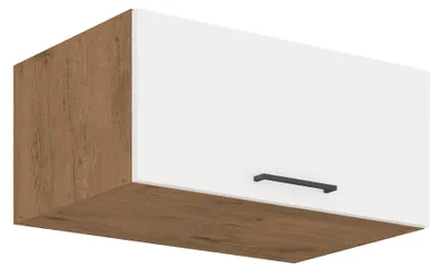Produktbild von Vigo Aufsatzschrank Hochschrank 80 cm Eiche Lancelot Weiß Hochglanz Küchenzeile