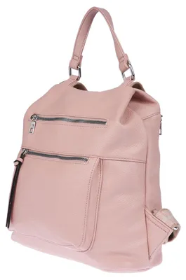 Produktbild von Großer Damen Rucksack Tasche Citybag Leder Optik Bodybag Schultertasche Shopper Rose