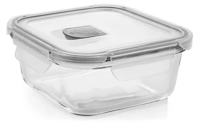 Immagine prodotto di H&H Contenitore Quadrato In Vetro Con Coperchio E Valvola Ml 530