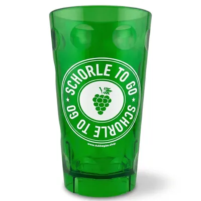 Schorle to go Dubbebecher 0,5 Liter (Grün) aus Plastik | Pfalz Dubbeglas & Pfälzer Schorlebecher