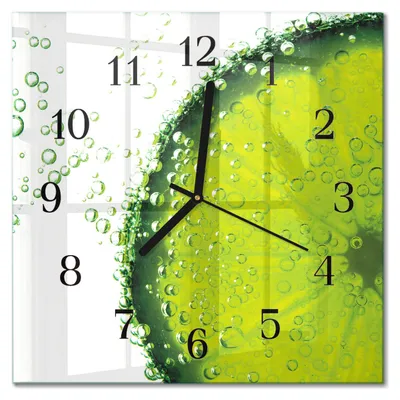 Produktbild von Tulup Glasuhr Wanduhr Küchenuhr Echt-Glas 30x30 cm Modern Dekorativ Geräuschlos Schwarzen Zeigern - Kalziumkarbonat