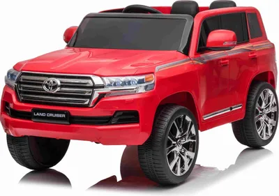 Produktbild von Kinder-Elektroauto Toyota Landcruiser 12V, ROT, Kunstledersitz, 12V/7AH-Akku, Öffnende Türen, 2 x 35W-Motor, 2.4GHz-Fernbedienung, weiche EVA-Räder, Federung, Sanftanlauf, MP3-Player mit USB-/AUX-Eingang, lizenziert