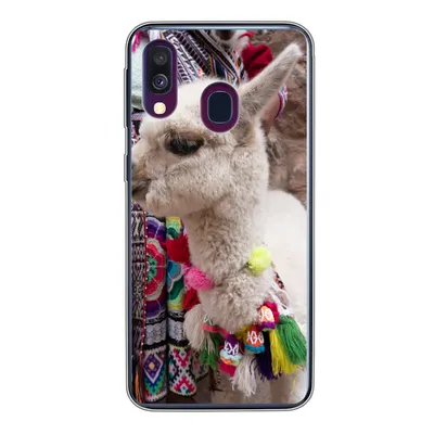 Produktbild von MuchoWow® Handyhülle Schutzhülle Hülle für Samsung Galaxy A40 Alpaka - Halskette - Farben Silikon Softcase Handy Hülle - Handy-Tasche