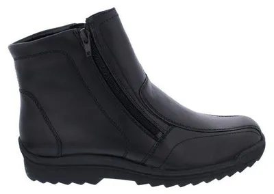 Produktbild von Waldläufer Stiefel mit Reißverschluss Hendrik 483902-174-001, Glattleder, Schwarz, echtes Lammfell, Weite H 42
