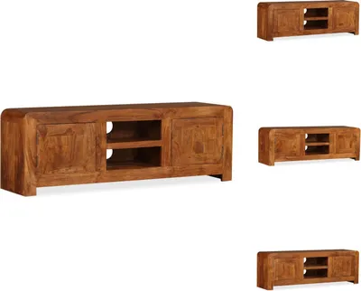 Image de vidaXL Armoire TV en bois massif avec finition couleur miel 120x30x40 cm - Meuble TV