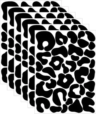 Produktbild von Schwarze Luipaardprint Wandsticker Set, 6 Stück, dekorativ
