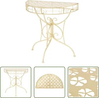 Produktbild von The Living Store Beistelltisch Vintage-Stil Halbrund Metall 72 x 36 x 74 cm Gold