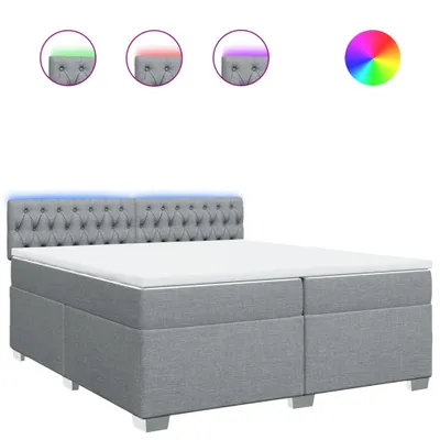 Produktbild von vidaXL Boxspringbett mit Matratze Hellgrau 200x200 cm Stoff
