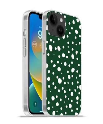 Produktbild von MuchoWow® Handyhülle Schutzhülle Hülle für Apple iPhone 14 - Softcase Polka dots - Weiß - Grün Silikon Softcase Handy Hülle - Mobiltelefonhülle