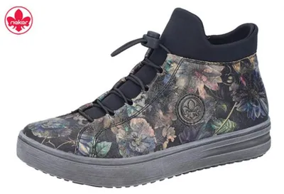 Zdjęcie produktu dla Botki damskie Rieker, wysoka cholewka, sneakersy z elastycznym sznurówkiem, model L2550, rozmiar: 40 EU, kolor: wielokolorowy