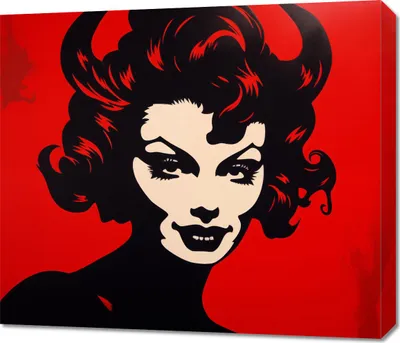 Image de Tableau 70 x 60 cm La Diablesse rouge