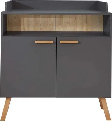 Produktbild von Famanu Kommode - Kinderkommode - Baby Möbel - Wickelstation - Organizer - Grau - 96 x 105 x 78 cm