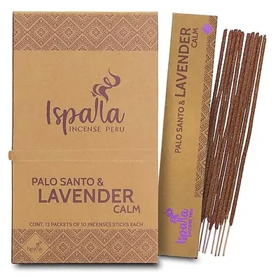 Productafbeelding van Wierookstokjes - Biologische wierookstokjes uit Peru - Gemaakt met heilige Palo Santo en lavendel - 10 stokjes per verpakking