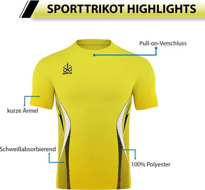 Produktbild von OMKA Trikot Teamsport Teamwear Fussballtrikot Shirt Jersey , Größe:S, Farbe:Gelb