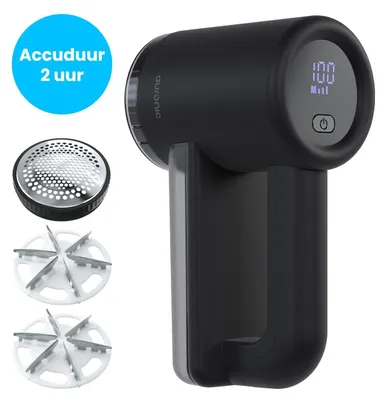 Produktbild von Auronic Elektrischer Fusselrasierer Pro - Textilrasierer - Akkulaufzeit 120 Minuten - Aufladbar - LED-Display - Fusselentferner - Schwarz