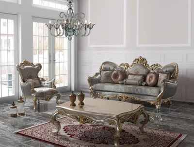 Produktbild von Luxus Sofagarnitur Komplette Couchgarnitur Grau Polstersofa Stoffsofa