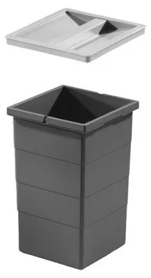 Zdjęcie produktu dla Kosz wewnętrzny Hailo 1129949 ciemnoszary 15 litrów 226x233x350 mm z pokrywą