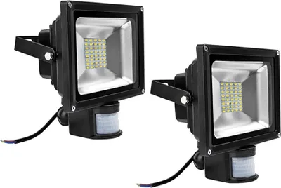 Produktbild von Greenmigo 2pcs 30W LED SMD Strahler Fluter Außen Flutlicht Strahler mit PIR Bewegungsmelder Fluter Wasserdicht IP65 Aluminiumkörper Schwarz Warmweiß AC 85  265V