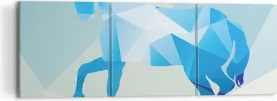 Produktbild von Bild auf Leinwand - Leinwandbild - Pferd Illustration modern Grafik - 120x40cm - Wand Bild - Wanddeko - Leinwanddruck - Bilder - Kunstdruck - Leinwand bilder - Wandkunst - CA120x40-2814