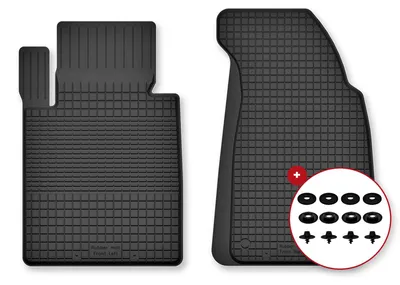 Image de Tapis avant en caoutchouc pour Volkswagen Garbus 1938-2003 – 2 pièces, noirs, semi-universel, adapté