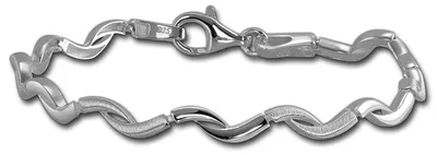 Immagine prodotto di Bracciale da donna SilberDream, modello "Onda", in argento sterling 925, lunghezza 18,5 cm, codice prodotto D3SDA448J