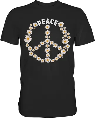 Produktbild von Peace Gänseblümchen Shirt Garten Gänseblumen Gärtner Motiv – Black / 5XL