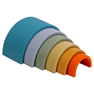 Produktbild von dëna Silikon-Spielzeug-Set Regenbogen Nature 6 Stk.