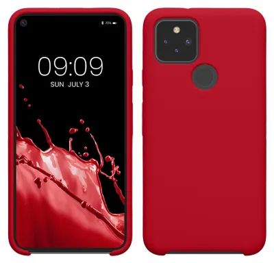 Produktbild von kwmobile Handyhülle für Google Pixel 5 Hülle - Case Silikon - Kabelloses Laden - Schutzhülle Cover in Sweet Cherry