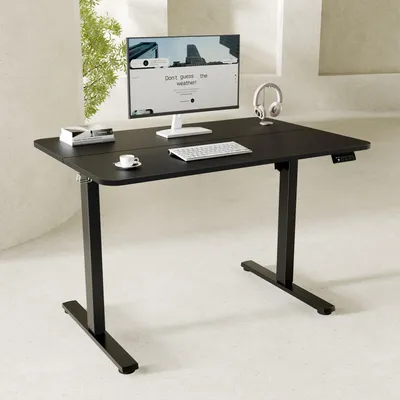 Image de Bureau réglable en hauteur, électrique, de 73 à 118 cm, en acier noir