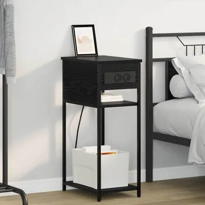 Produktbild von vidaXL Nachttisch Schwarz Eichen-Optik 41 x 28 x 76 cm Holzwerkstoff