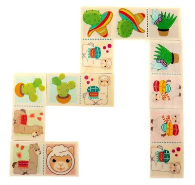 Obrázok produktu pre Drevená hračka domino hra lama ŠxVxH 6x3x1cm NOVINKA