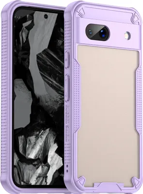 Image de Coque de protection pour Google Pixel 8A, dos mat translucide, étui TPU violet
