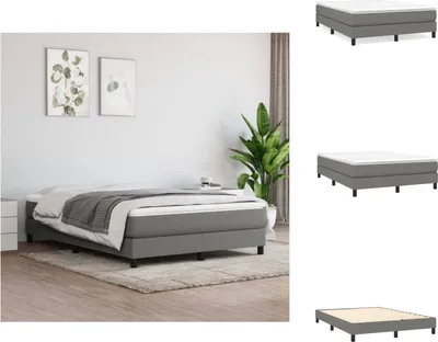 Produktbild von vidaXL Boxspringbett Dunkelgrau 140x200 cm Stoff -  Betten & Bettgestelle