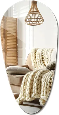 Produktbild von Spiegel Tropfenförmiger Einzigartiger Form – Hängespiegel Oval- Schlafzimmer Wohnzimmer – 50x100 cm