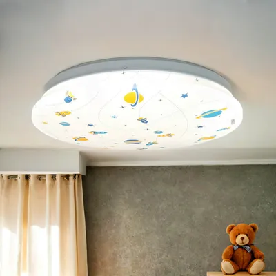 Obrázek produktu pro LED stropní svítidlo do dětského pokoje kovové IP44 kulaté Ø 33,5 cm bílé Barevné neutrální bílé 4000 K 1300 lm