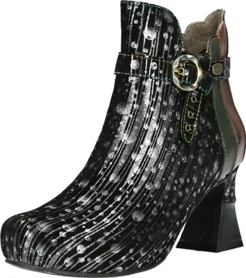 Produktbild von Laura Vita Damen Stiefelette Leder Zierschnalle Seifenblasen Muster Magalieo 20, Größe:38 EU, Farbe:Silber