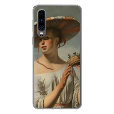Produktbild von MuchoWow® Handyhülle Schutzhülle Hülle für Huawei P30 Mädchen mit breitem Hut - Gemälde von Cäsar Boëtius van Everdingen Silikon Softcase Handy Hülle - Kartenbesitzer