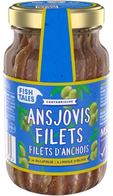 Produktbild von Fish Tales Anjovisfilets in Olivenöl, 95 g – zarte Anchovisfilets für Salate & Pasta