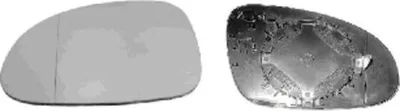 Two car side mirrors are shown side-by-side against a white background. The mirror on the left appears to be new and intact, while the mirror on the right is broken and damaged.